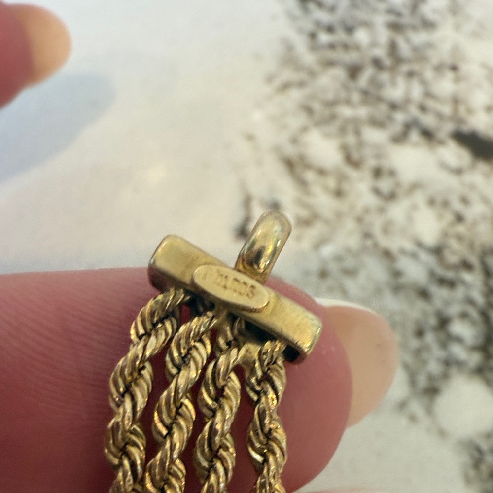 Timeless Italian 14kt solid gold triple rope bracelet - Picture 9 of 16